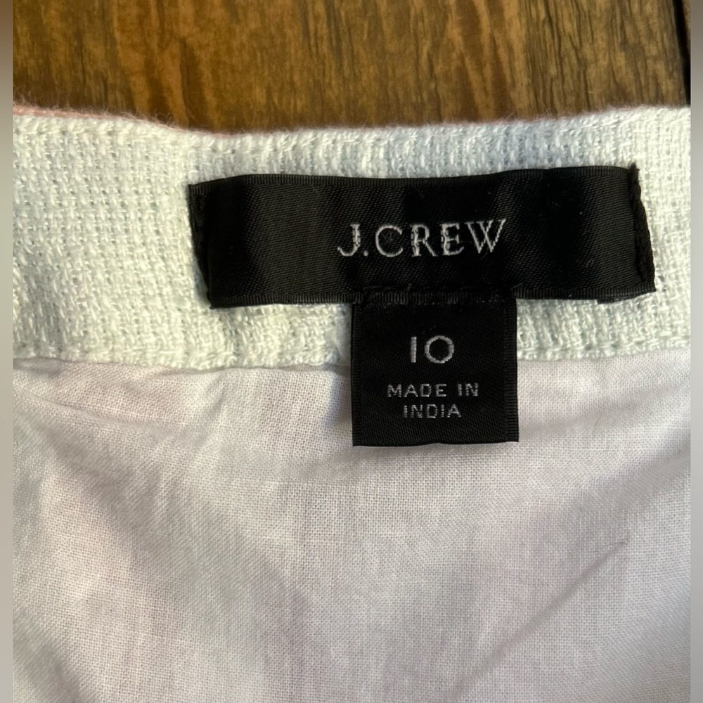 J CREW Linen Button-up midi dress in mixed stripe Multicolor Sleeveless Lined - Picture 14 of 15